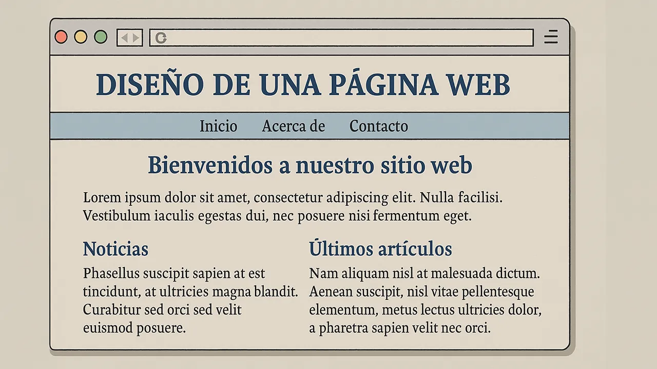 Antes: Página web antigua